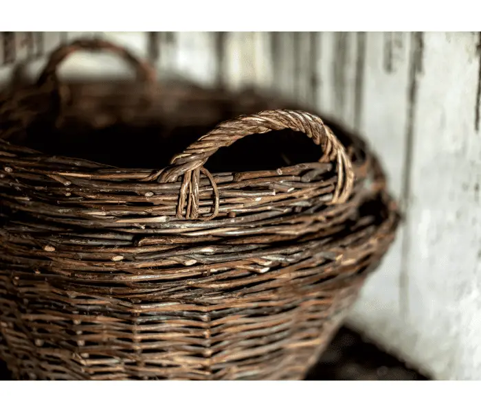 old wicker basket woven