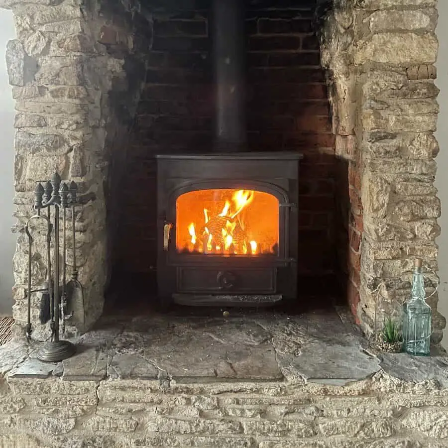 my log burner at home in my cottage